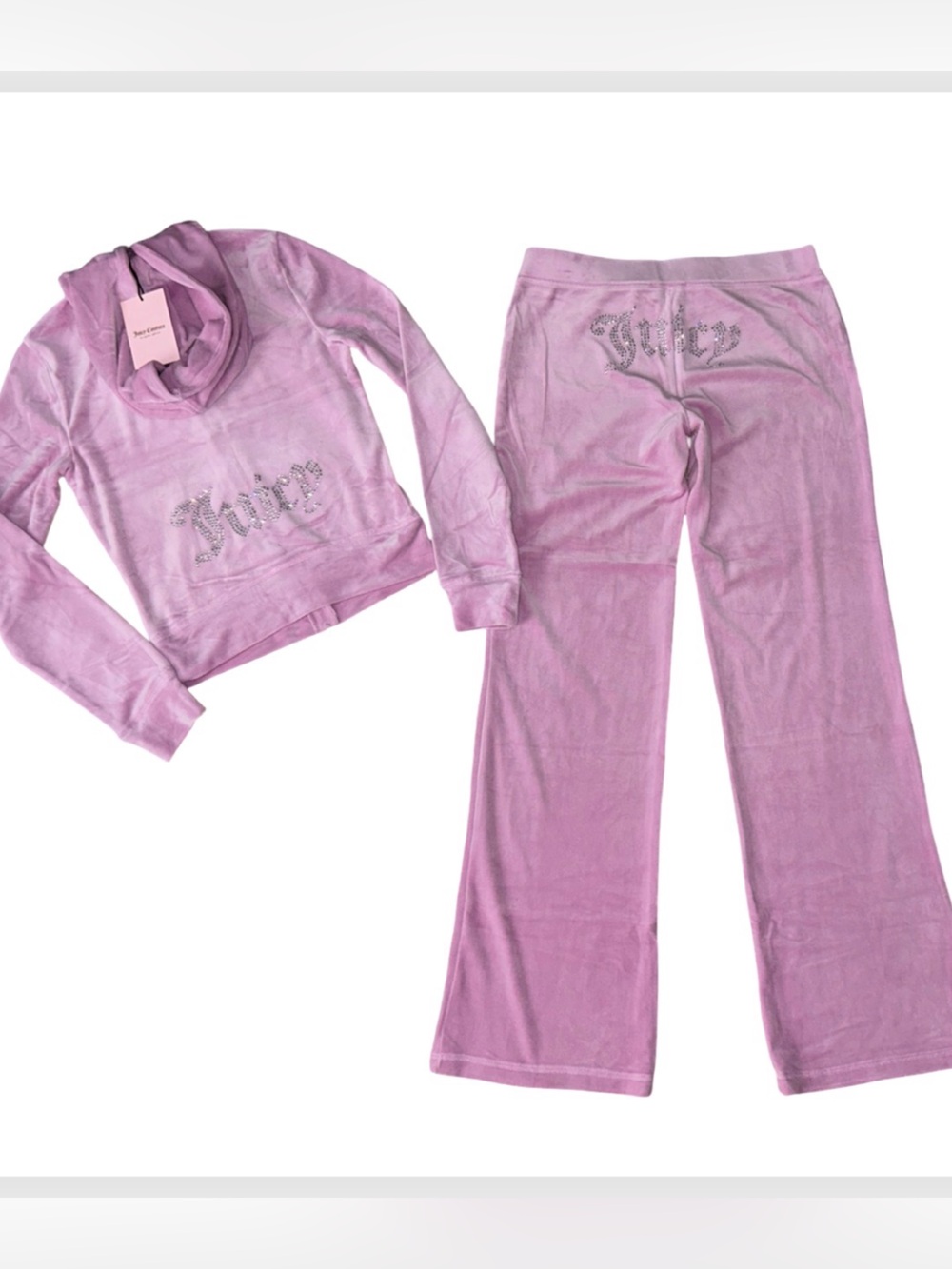 JUICY COUTURE FLORAL BLOOM OG BLING RHINESTONE VELOUR TRACKSUIT SWEATSUIT NWT - Picture 2 of 16